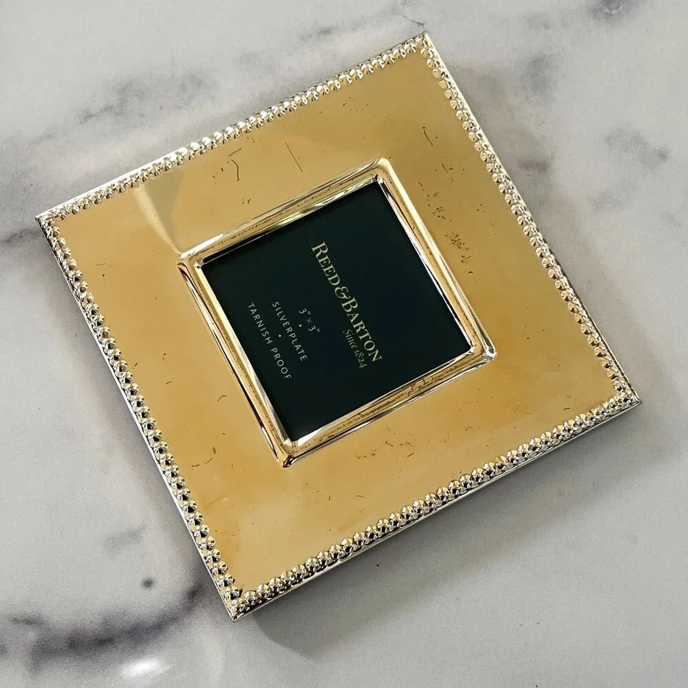 Reed & Barton Silver Plated Lyndon 3 x 3 Picture Frame